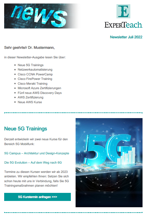 ExperTeach Newsletter Juli 2022